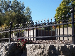 hand forged custom fence'